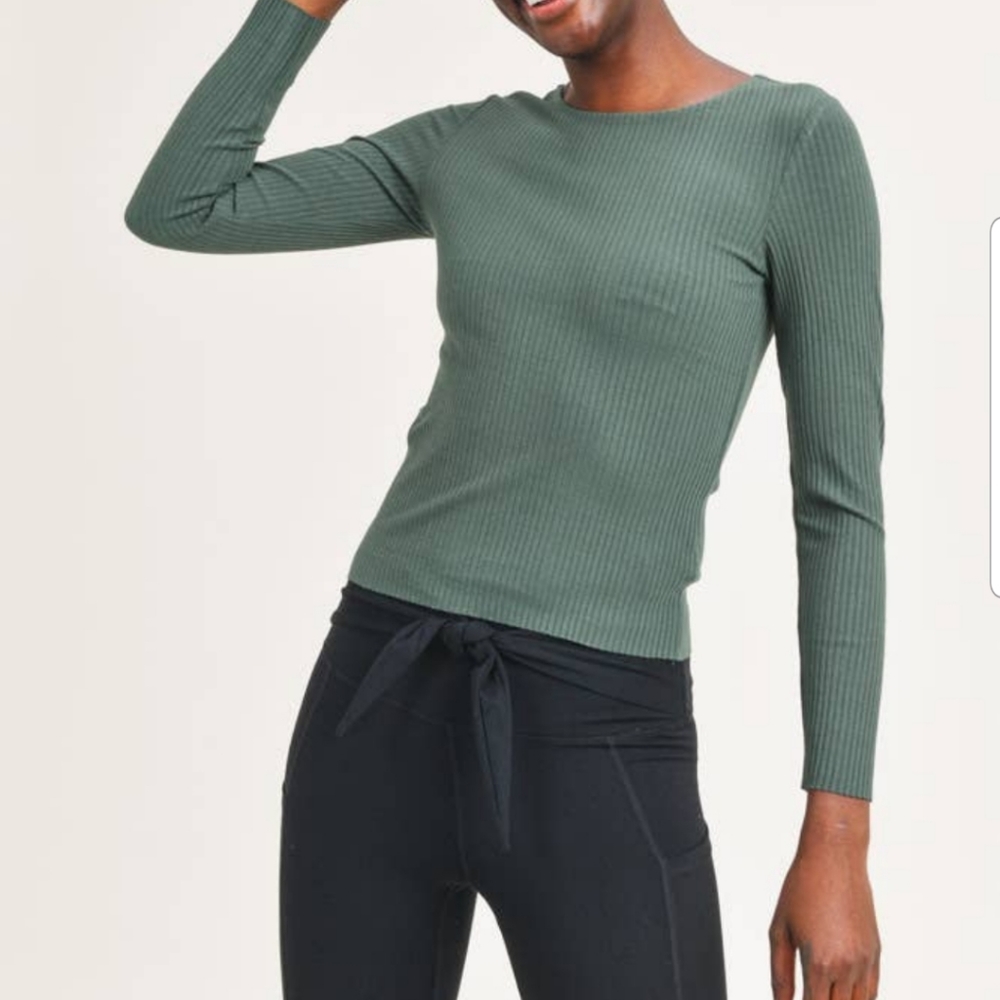 Ribbed Long Sleeve Crop Top